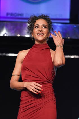 Nadja Benaissa at the 2026 PROMI BIG BROTHER REVEAL EVENT at the Capitol Theater in Düsseldorf on September 2, 2026