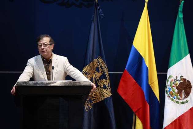 Former Colombian President Gustavo Petro to Deliver Keynote Lecture at Mexico s UNAM MEXICO CITY, MEXICO - SEPTEMBER 02: Former Colombian President Gustavo Petro speaks during a keynote lecture at the National Autonomous University of Mexico (UNAM), in Mexico City, Mexico on September 02, 2026. The presentation, titled Capital in the 21st Century: Political Economy of the Climate Crisis addressed the global economic and political challenges posed by climate change. It marked Petro s first visit to Mexico since leaving office, where he spoke at one of the country s most prominent public universities. Daniel Cardenas Anadolu Mexico city Mexico. Editorial use only. Please get in touch for any other usage.  Copyright: x2026xAnadoluxDanielxCardenasx
