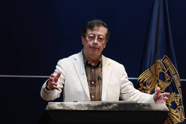 Former Colombian President Gustavo Petro to Deliver Keynote Lecture at Mexico s UNAM MEXICO CITY, MEXICO - SEPTEMBER 02: Former Colombian President Gustavo Petro speaks during a keynote lecture at the National Autonomous University of Mexico (UNAM), in Mexico City, Mexico on September 02, 2026. The presentation, titled Capital in the 21st Century: Political Economy of the Climate Crisis addressed the global economic and political challenges posed by climate change. It marked Petro s first visit to Mexico since leaving office, where he spoke at one of the country s most prominent public universities. Daniel Cardenas Anadolu Mexico city Mexico. Editorial use only. Please get in touch for any other usage.  Copyright: x2026xAnadoluxDanielxCardenasx