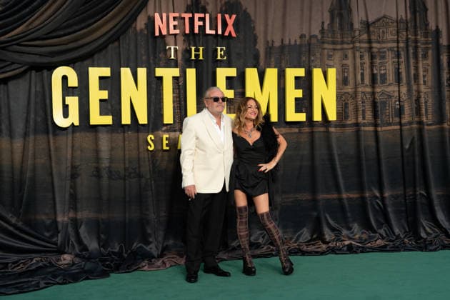 IPA88053382 - Ray and Jaime Winstone arrive at the premiere of The Gentlemen Season 2 in London  Copyright: xx xCristinaxMasseix 88053382