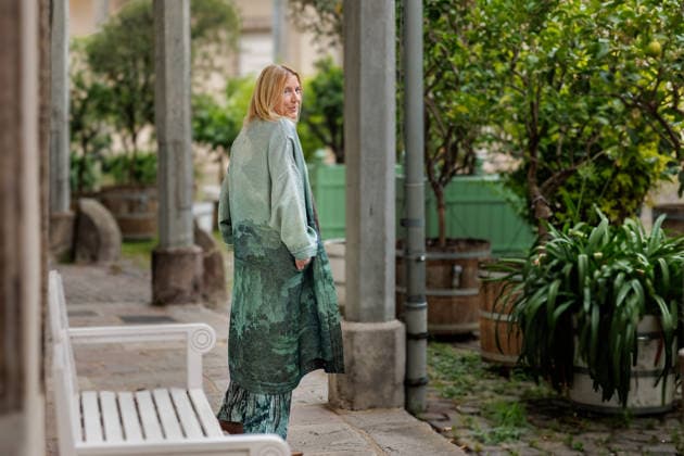 September 2, 2026, Düsseldorf: Renate Aller, a New York-based director and photographer, at the opening reception for the Eva Rubinstein retrospective Proof of Life at the Museum of Garden Art, Benrath Palace, Düsseldorf; Benrath Palace, Museum of Garden Art, North Rhine-Westphalia, Germany