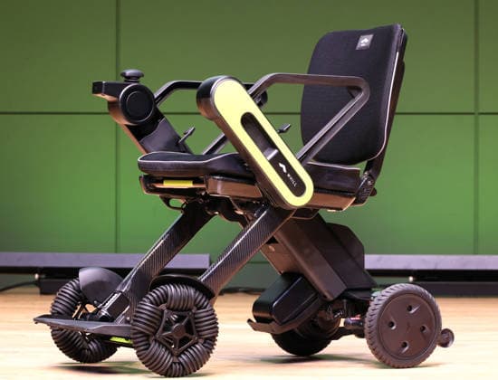 September 3, 2026, Tokyo, Japan - Japanese personal mobility company Whill unveils the new lighweight folding electric wheelchair Whill Model C Lite in Tokyo on Thursday, September 3, 2026. The new mobility weighing 18.6kg body with carbon fiver reinforced plastics parts has omni-directional wheels for front wheels and high performance battery to drive 38.5km of distance. (photo by Yoshio Tsunoda AFLO)  aflo_344739870
