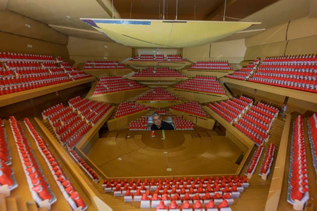 A 1:10 scale acoustic model of the main hall of the future Vltava Philharmonic, National Music Center, where acoustic testing is underway, in Mnichovo Hradiste, Czech Republic, on September 3, 2026. (CTKxPhoto RadekxPetrasek) CTKPhotoP2026090303676  CTKPhotoP2026090303676