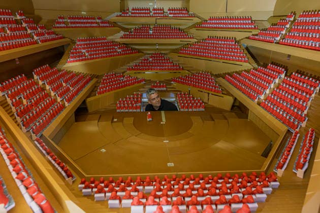 A 1:10 scale acoustic model of the main hall of the future Vltava Philharmonic, National Music Center, where acoustic testing is underway, in Mnichovo Hradiste, Czech Republic, on September 3, 2026. (CTKxPhoto RadekxPetrasek) CTKPhotoP2026090303685  CTKPhotoP2026090303685