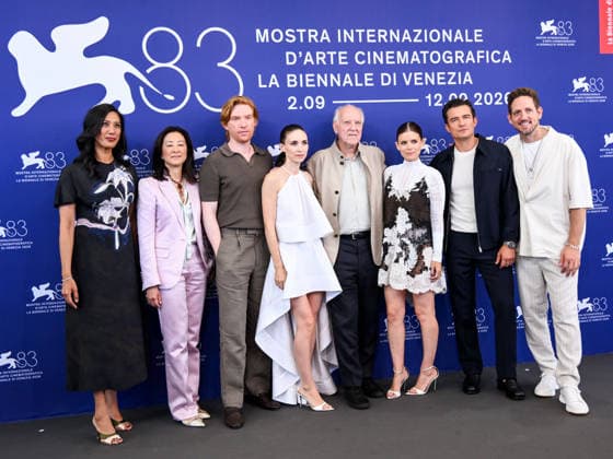 IPA88064110 - Venice, 83rd Venice International Film Festival 2026 - Day 2 - Photocall for *The Great Bucking Fastard*: Pictured: Kate Mara, Rooney Mara, Domhnall Gleeson, Orlando Bloom, Director Werner Herzog, Clara Wu Tsai, Ariel Leon Isacovitch, and Agnes Chu  Copyright: xAlbertoxTerenghix xPoolxPhotoxEventsx08x 88064110