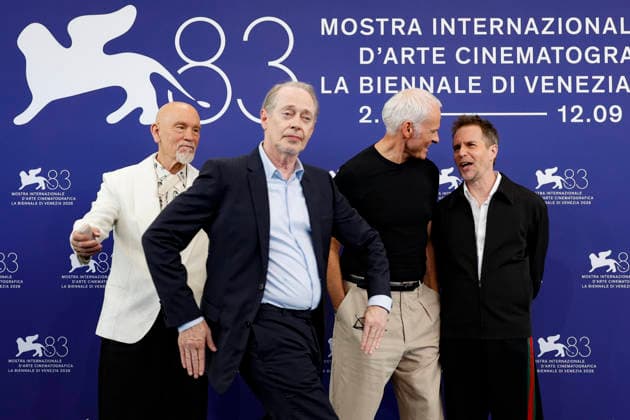September 3, 2026, Venice, ITALY: (L-R) John Malkovich, Steve Buscemi, Martin McDonagh, Sam Rockwell, , pose for the photocall of ˜Wild Horse Nine at the 83rd annual Venice International Film Festival, in Venice, Italy, 03 September 2026. The movie is presented in official competition Venezia 83 at the festival running from 02 to 12 September 2026. ANSA FABIO FRUSTACI. Venice ITALY - ZUMAa110 20260903_zaf_a110_043 Copyright: xFabioxFrustacix