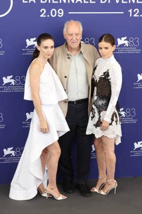 Venice 2026 Bucking Fastard Photocall NB Rooney Mara, Werner Herzog, Kate Mara attending the Bucking Fastard Photocall as part of the 83th Venice International Film Festival at the Lido in Venice, Italy on September 03, 2025. Photo by Nasser Berzane ABACAPRESS.COM Venice Italy  Copyright: xBerzanexNasser ABACAx
