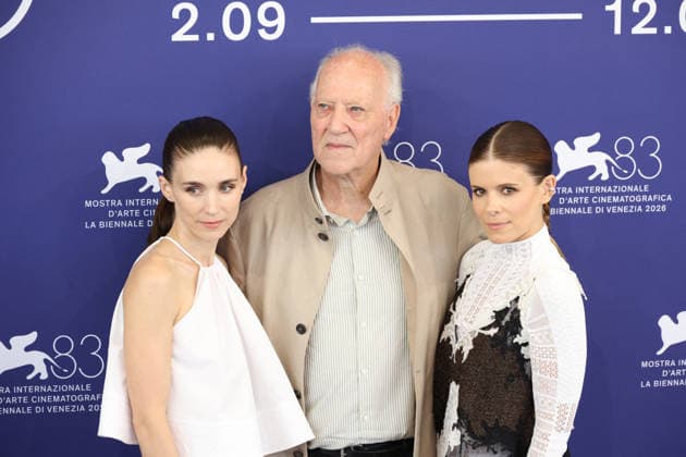 Venice 2026 Bucking Fastard Photocall NB Rooney Mara, Werner Herzog, Kate Mara attending the Bucking Fastard Photocall as part of the 83th Venice International Film Festival at the Lido in Venice, Italy on September 03, 2025. Photo by Nasser Berzane ABACAPRESS.COM Venice Italy  Copyright: xBerzanexNasser ABACAx
