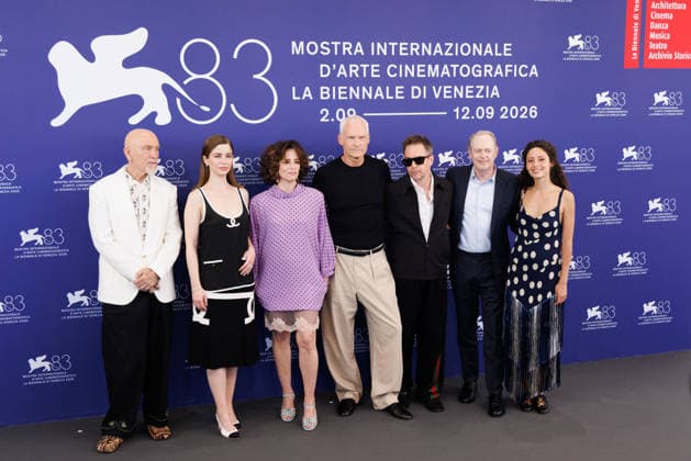 News - Wild Horse Nine Photocall - The 83rd Venice International Film Festival VENICE, ITALY - SEPTEMBER 03: (L-R) John Malkovich, Mariana Di Girolamo, Parker Posey, Director Martin McDonagh, Sam Rockwell, Steve Buscemi, and Ailin Salas attend the Wild Horse Nine Photocall during the 83rd Venice International Film Festival at Palazzo del Casino on September 03, 2026 in Venice, Italy. Photo: Cinzia Camela. Lido di Venezia Palazzo del Casino Italy Copyright: xCinziaxCamelax xLiveMediax LPN_2636700