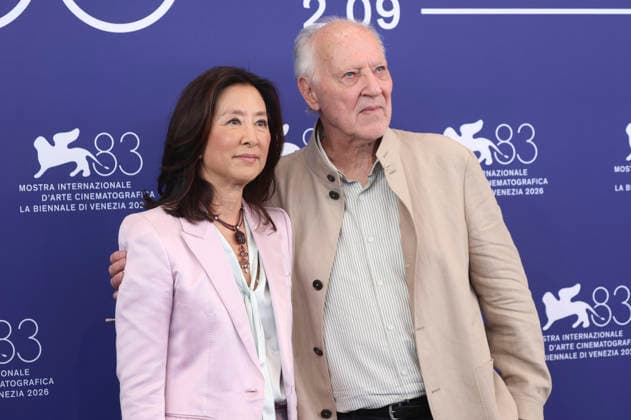 Clara Wu Tsai and Werner Herzog at the photo call for the film *Bucking Fastard* at the 2026 Venice Biennale—the 83rd Venice International Film Festival—at the Palazzo del Casino in Venice, September 3, 2026 Foto:xD.xBedrosianx xFuturexImagex fastard_6964