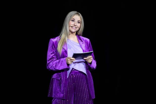Singer Beatrice EGLI during the presentation; the musical *Starlight Express* in Bochum features the Swiss Glacier Express *TICK TACK* as a new train in the show, *Starlight Express* Theater in Bochum, June 12, 2018