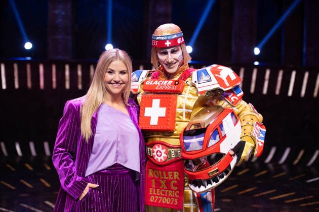 Singer Beatrice EGLI and singer Tom ROWLAND in the costumes of the Glacier Express’s new TICK TACK train, The musical Starlight Express in Bochum features the Swiss Glacier Express TICK TACK as a new train in the show; Starlight Express Theater in Bochum, June 12, 2018