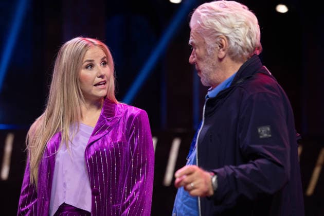 Singer Beatrice EGLI and costume designer John NAPIER; the musical *Starlight Express* in Bochum introduces the Swiss Glacier Express *TICK TACK* as a new train in the show; *Starlight Express* Theater in Bochum, June 12, 2018