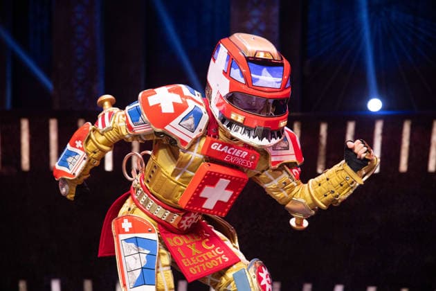 Singer Tom ROWLAND in the costume of the new train TICK TACK. The musical *Starlight Express* in Bochum introduces the Swiss Glacier Express TICK TACK as a new train in the show, Starlight Express Theater in Bochum, June 12, 2018