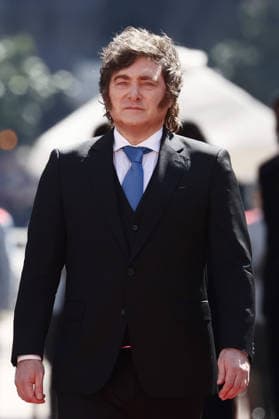 Santiago, September 3, 2026: Argentine President Javier Milei upon his arrival at La Moneda Palace. Dragomir Yankovic, Aton Chile, Santiago, Chile. Aton 1186694  Copyright: DRAGOMIRxYANKOVIC ATONxCHILE