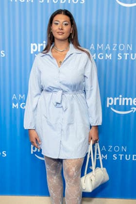 ABB PRIMEPK Manal Raga A Sabit as a guest on the blue carpet at the Prime Video Presents 2026 media press line at Kino International on September 3, 2026, in Berlin, Germany
