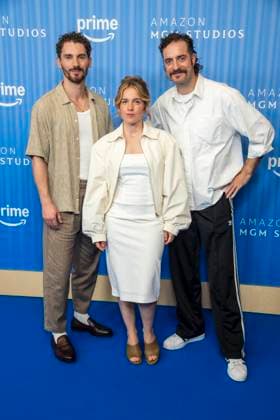 ABB PRIMEPK s Martin Bruchman, Paula Kalenberg, and Fridolin Sandmeyer appeared on the blue carpet at the Prime Video Presents 2026 media press line at Kino International on September 3, 2026, in Berlin, Germany
