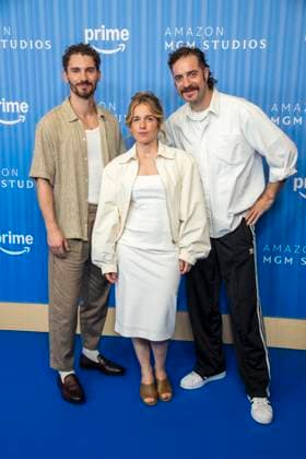 ABB PRIMEPK s Martin Bruchman, Paula Kalenberg, and Fridolin Sandmeyer appeared on the blue carpet at the Prime Video Presents 2026 media press line at Kino International on September 3, 2026, in Berlin, Germany