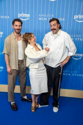 ABB PRIMEPK s Martin Bruchman, Paula Kalenberg, and Fridolin Sandmeyer appeared on the blue carpet at the Prime Video Presents 2026 media press line at Kino International on September 3, 2026, in Berlin, Germany