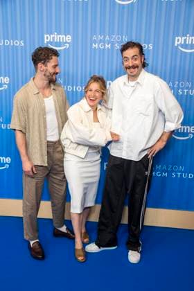 ABB PRIMEPK s Martin Bruchman, Paula Kalenberg, and Fridolin Sandmeyer appeared on the blue carpet at the Prime Video Presents 2026 media press line at Kino International on September 3, 2026, in Berlin, Germany