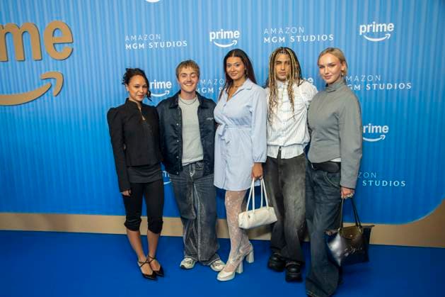 ABB PRIMEPK s Zoe Fuermann, Kjell Brutscheidt, Lukas von Horbatschewsky, and Jule Hermann appeared on the blue carpet at the Prime Video Presents 2026 media press line at the Kino International on September 3, 2026, in Berlin, Germany
