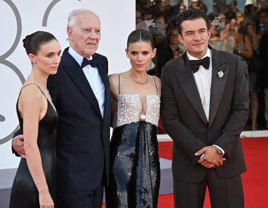 Red Carpet Cast of Buckingham Forest at the 2026 Venice International Film Festival Red Carpet Cast of Buckingham Forest at the 2026 Venice International Film Festival. 03 Sep 2026 Pictured: Orlando Bloom,, Kate Mara, Rooney Mara , Werner Herzog.  Copyright: xThexMegaxAgencyxMEGAx