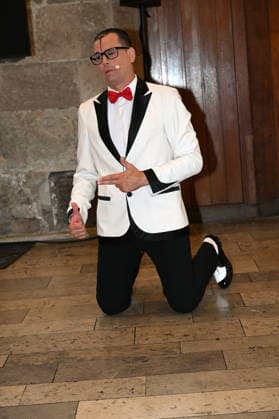 Clown Cesar Dias poses during the program presentation for the 11th Cologne Christmas Circus