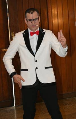 Clown Cesar Dias poses during the program presentation for the 11th Cologne Christmas Circus