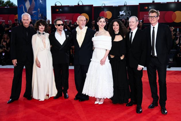 IPA88076828 - Venice, 83rd Venice International Film Festival 2026 - Night 2 - Red Carpet for the film *WILD HORSE NINE*. Pictured: Graham Broadbent, Steve Buscemi, Ailin Salas, Mariana Di Girolamo, John Malkovich, Sam Rockwell, Parker Posey, and Martin McDonagh  Copyright: xAlbertoxTerenghi PoolxPhotoxEvenx xPoolxPhotoxEventsx08x 88076828