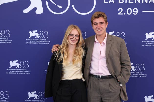 September 3, 2026, Venice, Italy: Celeste Kalis and Enzo Ferraroli pose at the Burgundy photocall during the 83rd Venice International Film Festival at Palazzo del Cinema on the Lido in Venice, Italy, on 03 September 2026. Photo: Venice Italy - ZUMAm179 20260903_zep_m179_011 Copyright: xAlecxMichaelx