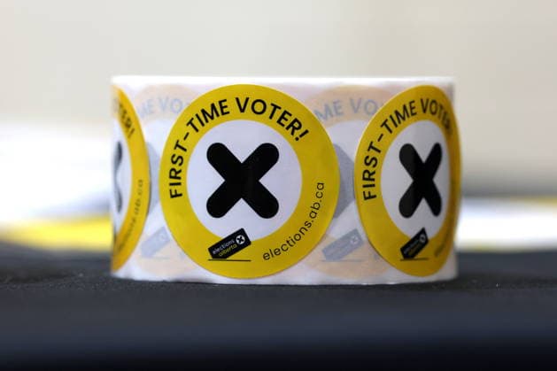 September 3, 2026, Edmonton, On, Canada: Voter stickers to be used for the 2026 Alberta Referendum in Edmonton, Alta., on Thursday, Sept. 3, 2026. Edmonton Canada  - ZUMAc35_ 20260903_zaf_c35_123 Copyright: xJamesxMaclennanx