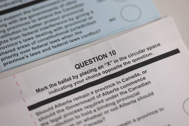 September 3, 2026, Edmonton, On, Canada: Instructions to be used for the 2026 Alberta Referendum in Edmonton, Alta., on Thursday, Sept. 3, 2026. Edmonton Canada  - ZUMAc35_ 20260903_zaf_c35_124 Copyright: xJamesxMaclennanx