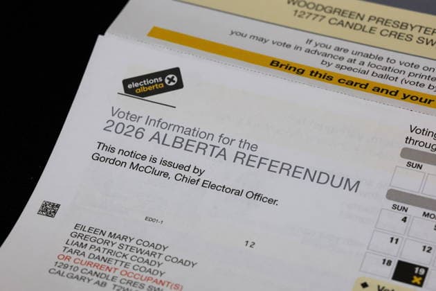 September 3, 2026, Edmonton, On, Canada: Voter information materials to be used for the 2026 Alberta Referendum in Edmonton, Alta., on Thursday, Sept. 3, 2026. Edmonton Canada  - ZUMAc35_ 20260903_zaf_c35_122 Copyright: xJamesxMaclennanx