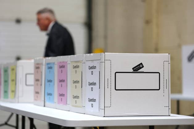 September 3, 2026, Edmonton, On, Canada: Voter ballot boxes to be used for the 2026 Alberta Referendum in Edmonton, Alta., on Thursday, Sept. 3, 2026. Edmonton Canada  - ZUMAc35_ 20260903_zaf_c35_131 Copyright: xJamesxMaclennanx