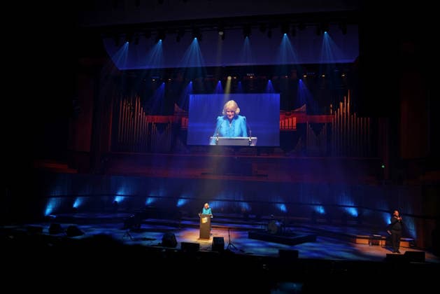 Queen Camilla Takes Part In Letters Live 2026 LONDON, ENGLAND - SEPTEMBER 03: Queen Camilla reads onstage during Letters Live 2026 at The Royal Festival Hall on September 03, 2026 in London, England., Credit:Chris Jackson PA ROTA - B68 Avalon United Kingdom, England, London, The Royal Festival Hall  Copyright: xChrisxJacksonx xPAxROTAx-xB68x xAvalonx 1130491587