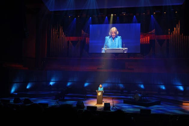 Queen Camilla Takes Part In Letters Live 2026 LONDON, ENGLAND - SEPTEMBER 03: Queen Camilla reads onstage during Letters Live 2026 at The Royal Festival Hall on September 03, 2026 in London, England., Credit:Chris Jackson PA ROTA - B68 Avalon United Kingdom, England, London, The Royal Festival Hall  Copyright: xChrisxJacksonx xPAxROTAx-xB68x xAvalonx 1130491642