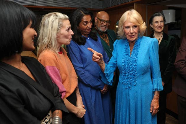 Queen Camilla Takes Part In Letters Live 2026 LONDON, ENGLAND - SEPTEMBER 03: (L-R) Anoushka Shankar, Sara Pascoe, Sindhu Vee, Laurence Fishburne, Queen Camilla and Dame Harriet Walter attend Letters Live 2026 at The Royal Festival Hall on September 03, 2026 in London, England., Credit:Chris Jackson PA ROTA - B68 Avalon United Kingdom, England, London, The Royal Festival Hall  Copyright: xChrisxJacksonx xPAxROTAx-xB68x xAvalonx 1130491778