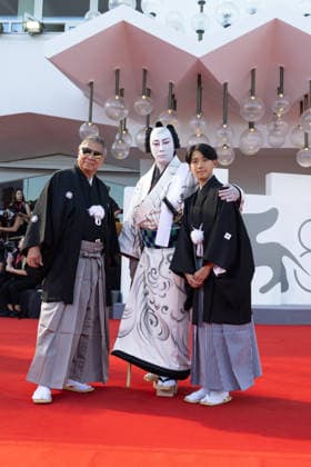Bucking Fastard Screening - The 83rd Venice International Film Festival ( L to R) Director Takashi Miike, Kabuki actor Danjuro Ichikawa and his son Shinnosuke Ichikawa attend the Bucking Fastard Screening during the 83rd Venice International Film Festival at Sala Grande on September 03, 2026 in Venice, Italy.  Copyright: xKazukoxWakayamax