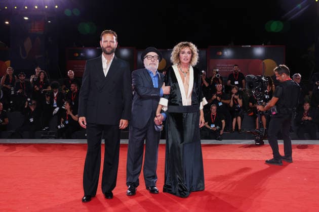 VENICE, ITALY - SEPTEMBER 03: Alessandro Borghi, Gianni Amelio and Valeria Golino attend the Nessun Dolore Screening during the 83rd Venice International Film Festival at Sala Grande on September 03, 2026 in Venice, Italy. (Photo by Mark Cape Insidefoto) markxcape