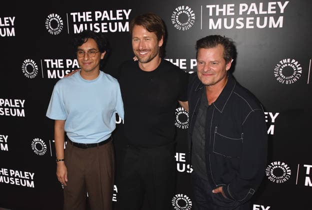 NEW YORK, NY- SEPTEMBER 3: Frankie A. Rodriguez, Glen Powell and Steve Zahn at PaleyLive™s Chad Powers Season 2: Back in the Game red carpet event at The Paley Museum in New York City on September 3, 2026. Copyright: xmpi099 MediaPunchx
