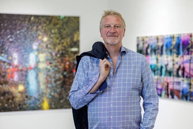 September 3, 2026, Düsseldorf: Photographer and film producer Michael Souvignier at his exhibition New York 1981 to the Present at the Geuer Geuer Gallery in Düsseldorf, Geuer Geuer Art, North Rhine-Westphalia, Germany