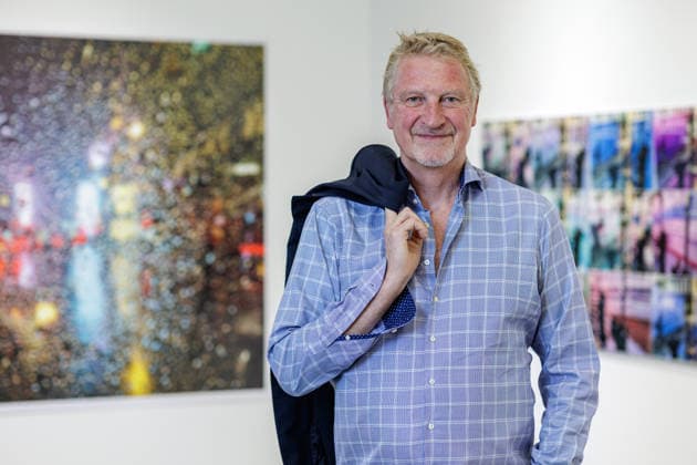 September 3, 2026, Düsseldorf: Photographer and film producer Michael Souvignier at his exhibition New York 1981 to the Present at the Geuer Geuer Gallery in Düsseldorf, Geuer Geuer Art, North Rhine-Westphalia, Germany