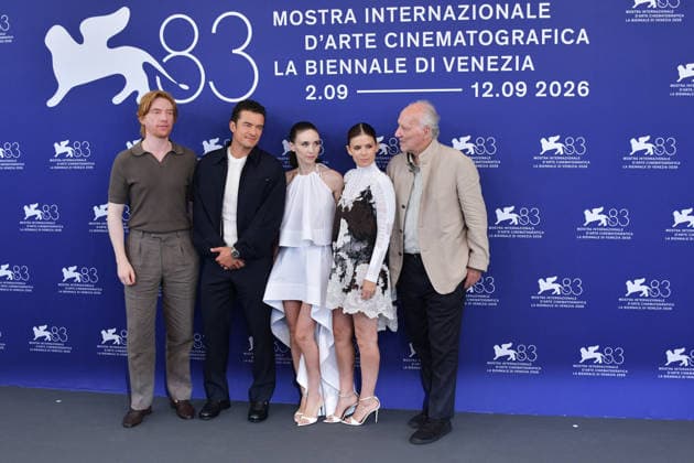 83rd Venice Film Festival Photocall 83rd Venice Film Festival Venice International Film Festival Bucking Fastard Photocall Domhnall Gleeson, Orlando Bloom, Rooney Mara, Kate Mara, and Director Werner Herzog attend the Bucking Fastard Photocall. Photos by Thomas Bohlen. Starface 459366 2026 09 03 Venice, Italy  Copyright: xThomasxBohlenx STAR_459366_102
