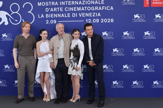 83rd Venice Film Festival Photocall 83rd Venice Film Festival Venice International Film Festival Bucking Fastard Photocall Domhnall Gleeson, Orlando Bloom, Rooney Mara, Kate Mara, and Director Werner Herzog attend the Bucking Fastard Photocall Photos by Thomas Bohlen Starface 459366 2026 09 03 Venice, Italy  Copyright: xThomasxBohlenx STAR_459366_108