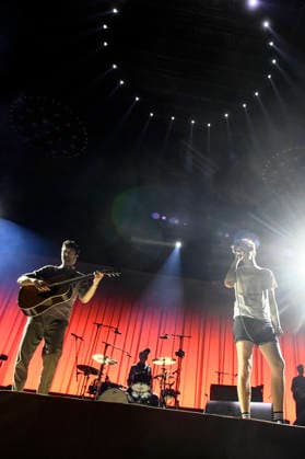 Christopher Annen, Severin Kantereit, and Henning May of AnnenMayKantereit performing live at a concert at the ZAG Arena in Hanover, September 3, 2026 Foto:xN.xHeuselx xFuturexImagex annenmaykantereit_6901