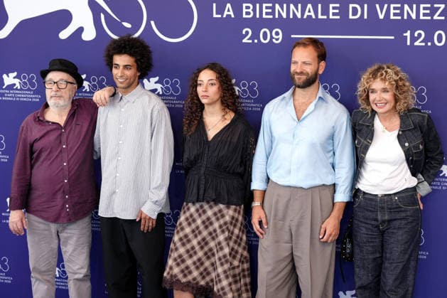 Director Gianni Amelio, Ramzi Lafrindi, Beidja Yahiaoui, Alessandro Borghi, and Valeria Golino attending the *Nessun Dolore* photocall during the 83rd Venice International Film Festival at the Palazzo del Casino on September 3, 2026, in Venice, Italy. Lucia Sabatelli, Venice, Italy  Copyright: xLuciaxSabatellix xBestimagexLuciaxSabatellix xBestimagex