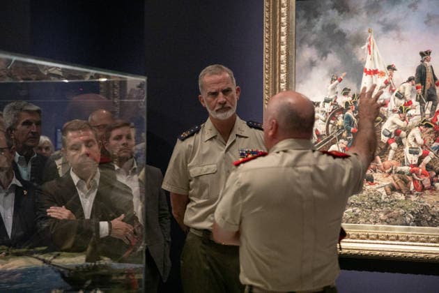 Entertainment Bilder des Tages The King Visits the Exhibition Spain in the United States at the Army Museum in Toledo King Felipe VI during a visit to the exhibition Spain in the United States: The Contribution of the Spanish People and Their Army to the Birth of a Nation at the Army Museum on September 4, 2026, in Toledo, Castilla-La Mancha, Spain. The exhibition Spain in the United States at the Army Museum in Toledo highlights Spanish military and financial support during the birth of the American nation. The exhibition, open from March 26 to October 12, 2026, features uniforms, maps, and weapons that honor key figures such as Bernardo de Gálvez. SEPTEMBER 4, 2026 Juanma Jimé, Spain  Copyright: xJuanmaxJimÃ nezx 7748504