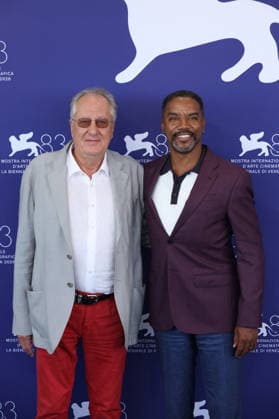 Venice 2026 Mr. Nelson, Did You Kill People Photocall NB Geoffrey Rush and Rodney Hicks attending the Mr. Nelson, Did You Kill People? Photocall as part of the 83th Venice International Film Festival at the Lido in Venice, Italy on September 04, 2026. Photo by Nasser Berzane ABACAPRESS.COM Venice Italy  Copyright: xBerzanexNasser ABACAx