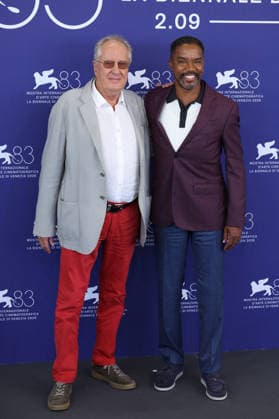 Venice 2026 Mr. Nelson, Did You Kill People Photocall NB Geoffrey Rush and Rodney Hicks attending the Mr. Nelson, Did You Kill People? Photocall as part of the 83th Venice International Film Festival at the Lido in Venice, Italy on September 04, 2026. Photo by Nasser Berzane ABACAPRESS.COM Venice Italy  Copyright: xBerzanexNasser ABACAx