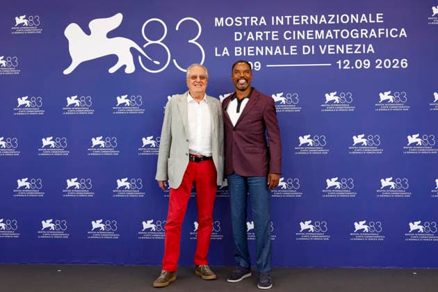 September 4, 2026, Venice, ITALY: US actor Rodney Hicks (R) and Australian actor Geoffrey Rush pose for the photocall of Nelson San, anata wa hito wo koroshimashitaka? (Mr. Nelson, did you kill people?)™ at the 83rd annual Venice International Film Festival, in Venice, Italy, 04 September 2026. The movie is presented in Venezia 83 official competition at the festival running from 02 to 12 September 2026. ANSA FABIO FRUSTACI. Venice ITALY  - ZUMAa110 20260904_zaf_a110_018 Copyright: xFabioxFrustacix
